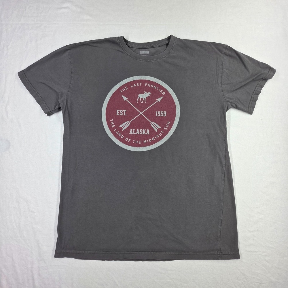 Impact Merchandise Alaska Tshirt The last Frontier Gray Mens L Graphic Tee